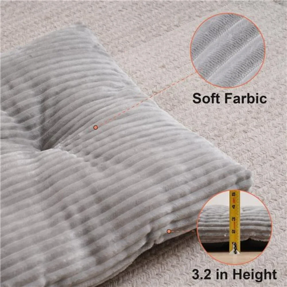 Large Dog Bed 33x24 inch Plush Soft Dog Cage Bed Washable Dog Mat with Non-Slip