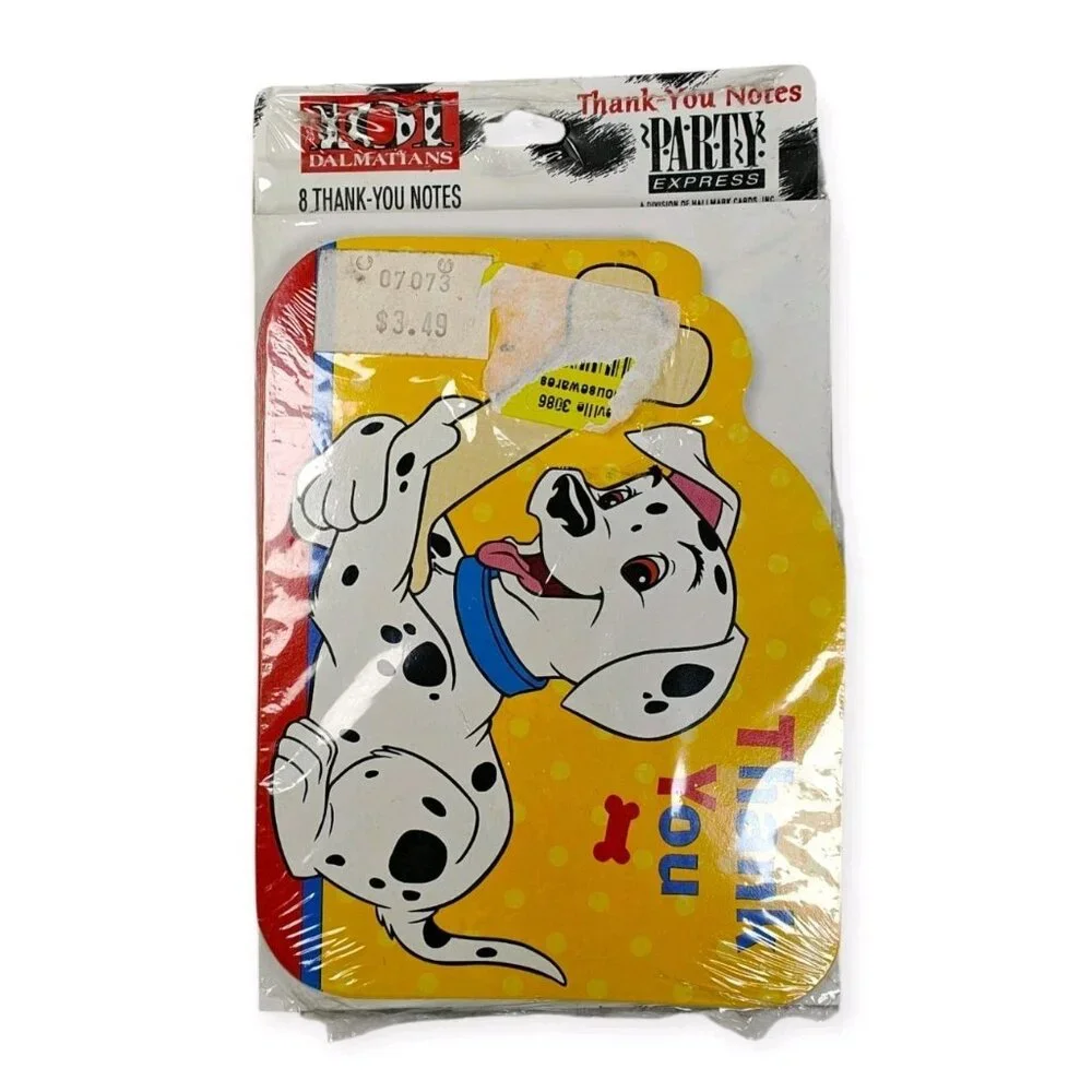 NEW Vintage 101 Dalmatians Thank You Notes w/Envelopes 8-Pack Hallmark Disney