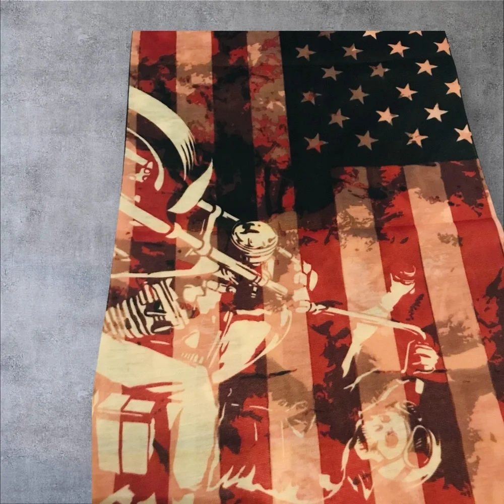 Biker Stars & Stripe 16 n 1 Neck Gaiter Face Covers Dust Mask Biker Rag