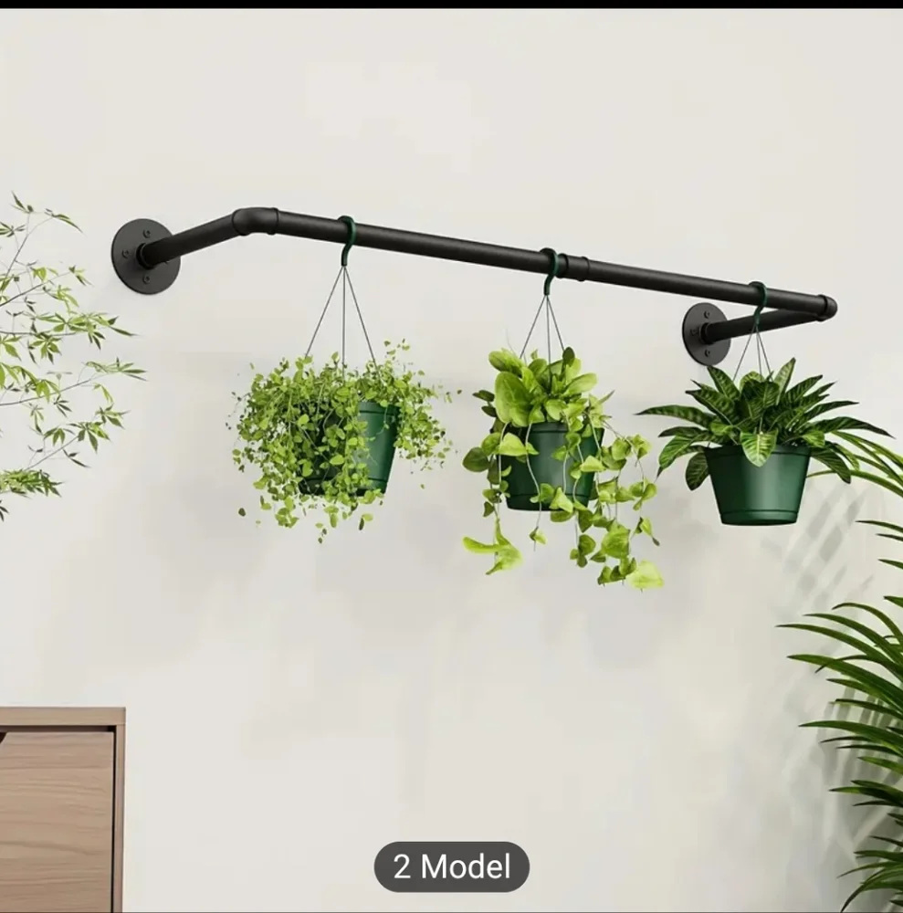Modern Black Wall-Mounted Plant Hanger