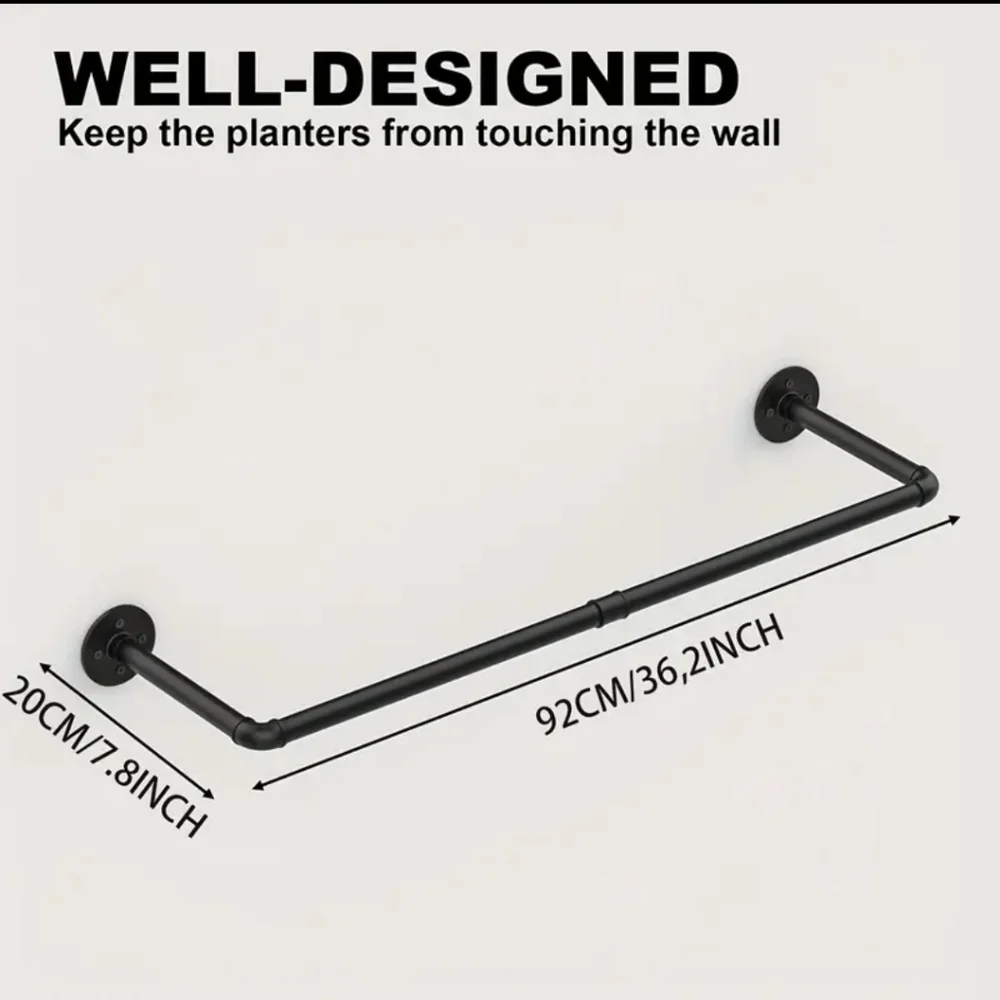 Modern Black Wall-Mounted Plant Hanger