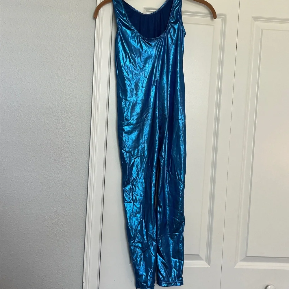 Shiny Blue Jumpsuit for Kids size xl perfect for Barbie costume from Toy Story