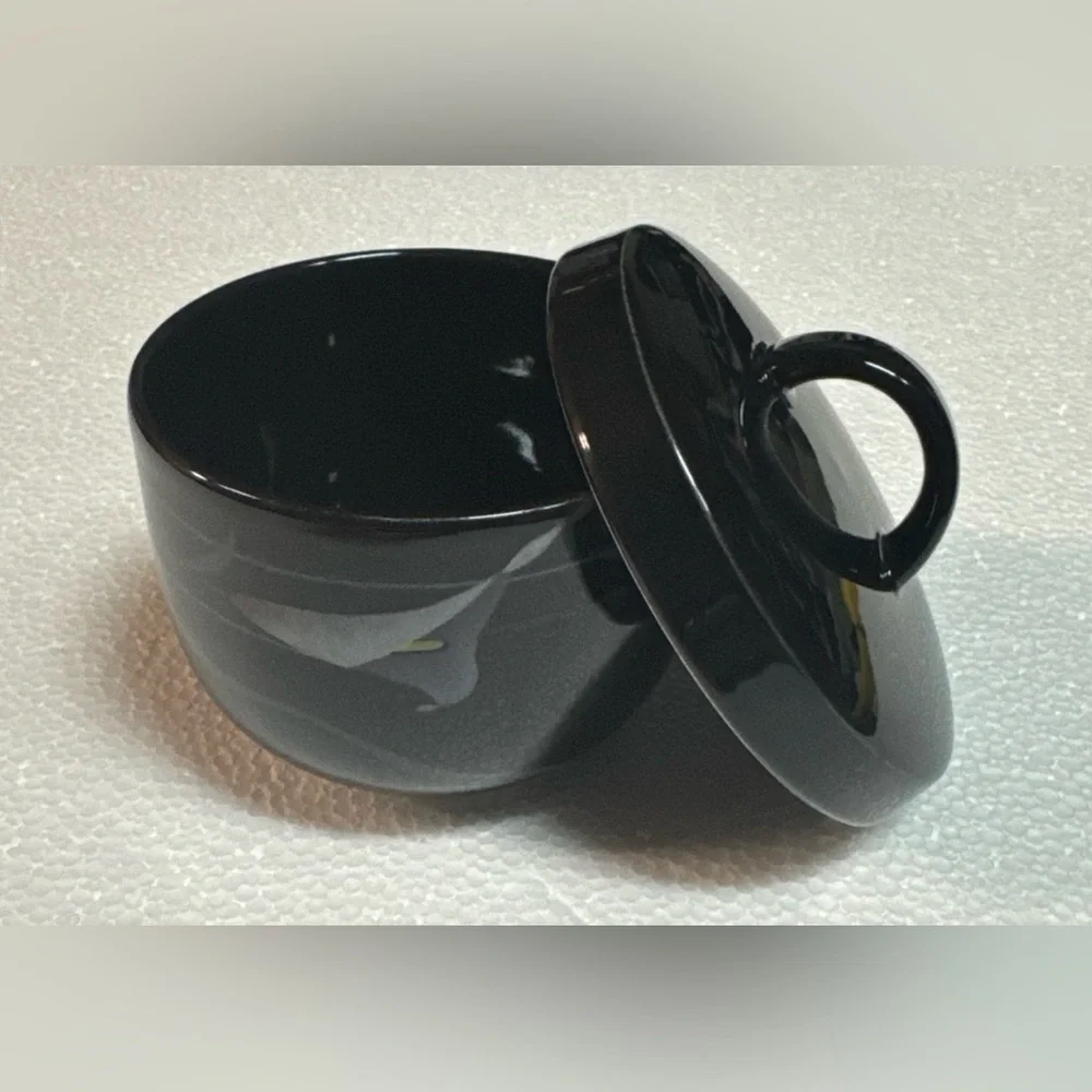 Mikasa Galleria Black Ceramic Small Bowl with Lid