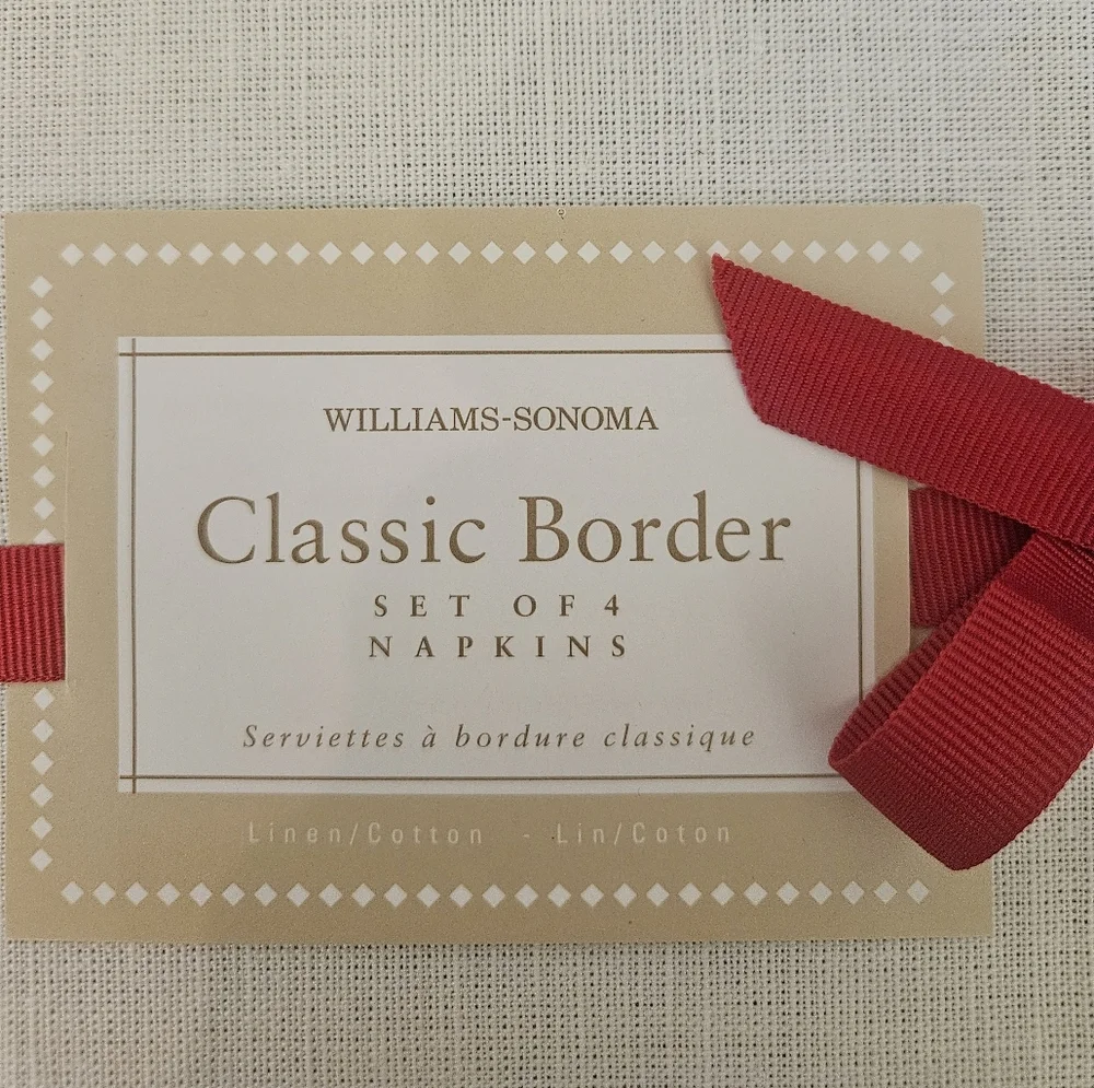 Williams Sonoma Red and White/cream Table Linen