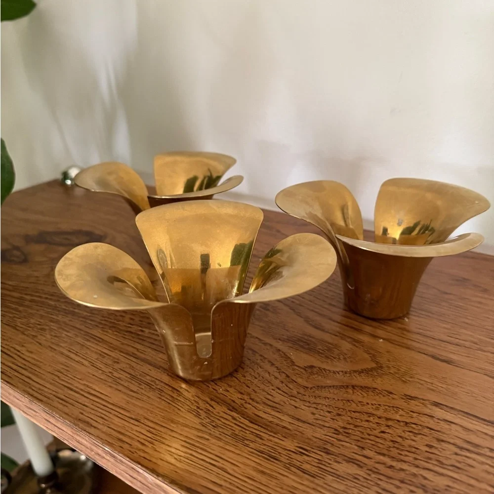 3 Stackable Brass IKEA design STILLHET Tealight/Votive Holders 3