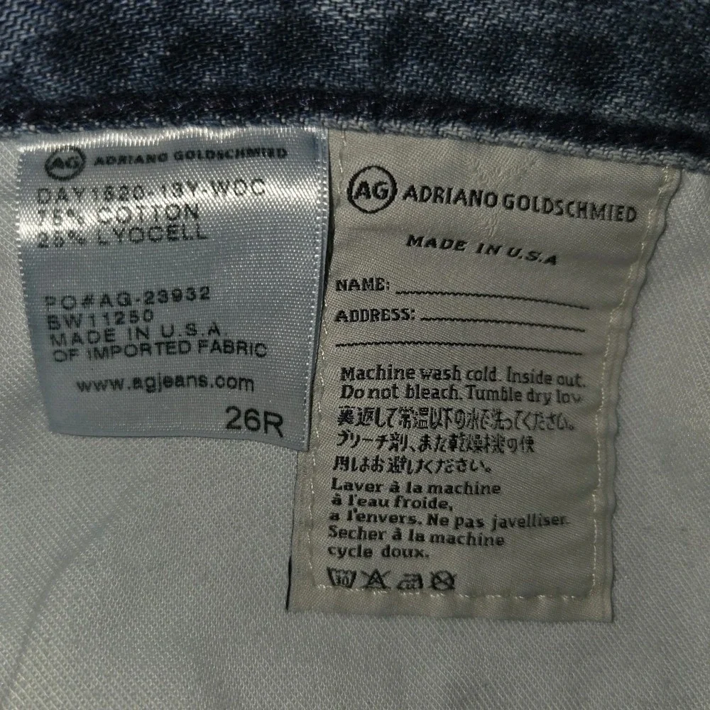 Ag Adriano Goldschmied actual measurements