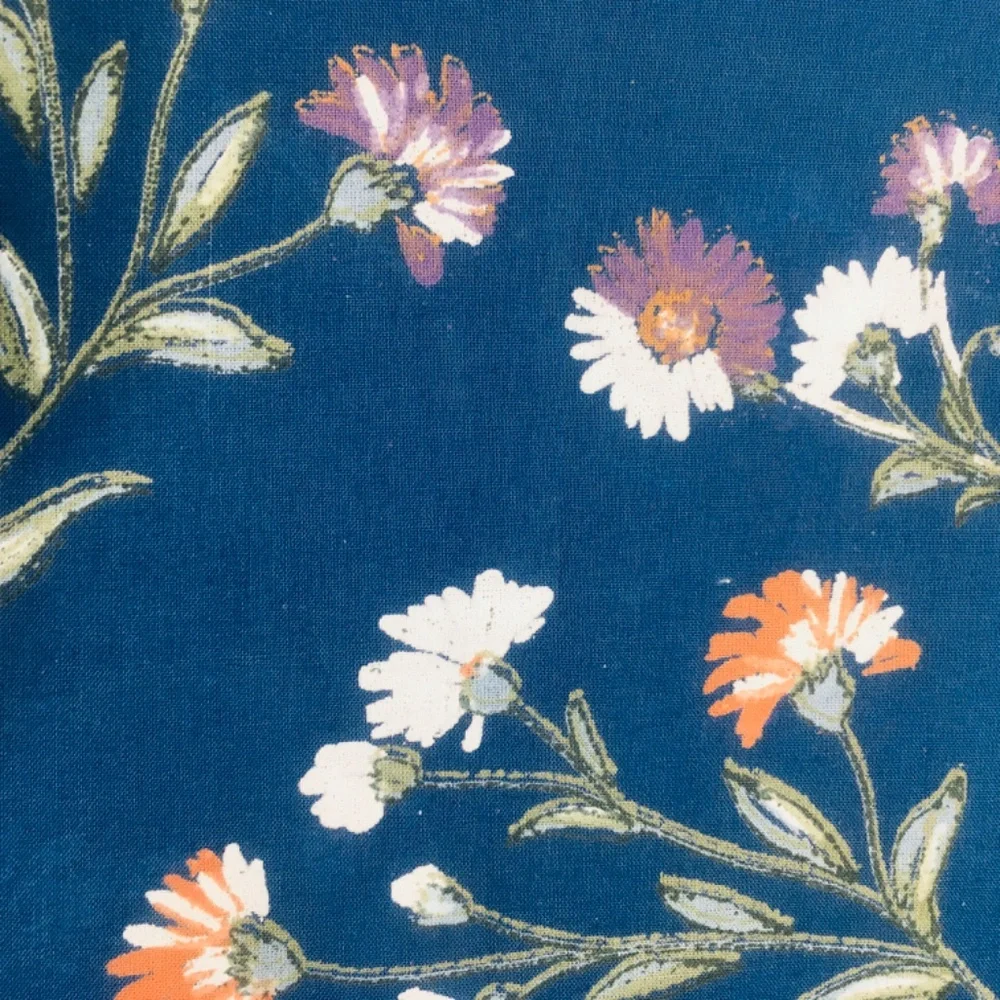 new Wild Sage™ Maeve Floral 72x98 Extra Long Cotton Shower Curtain in Navy Blue