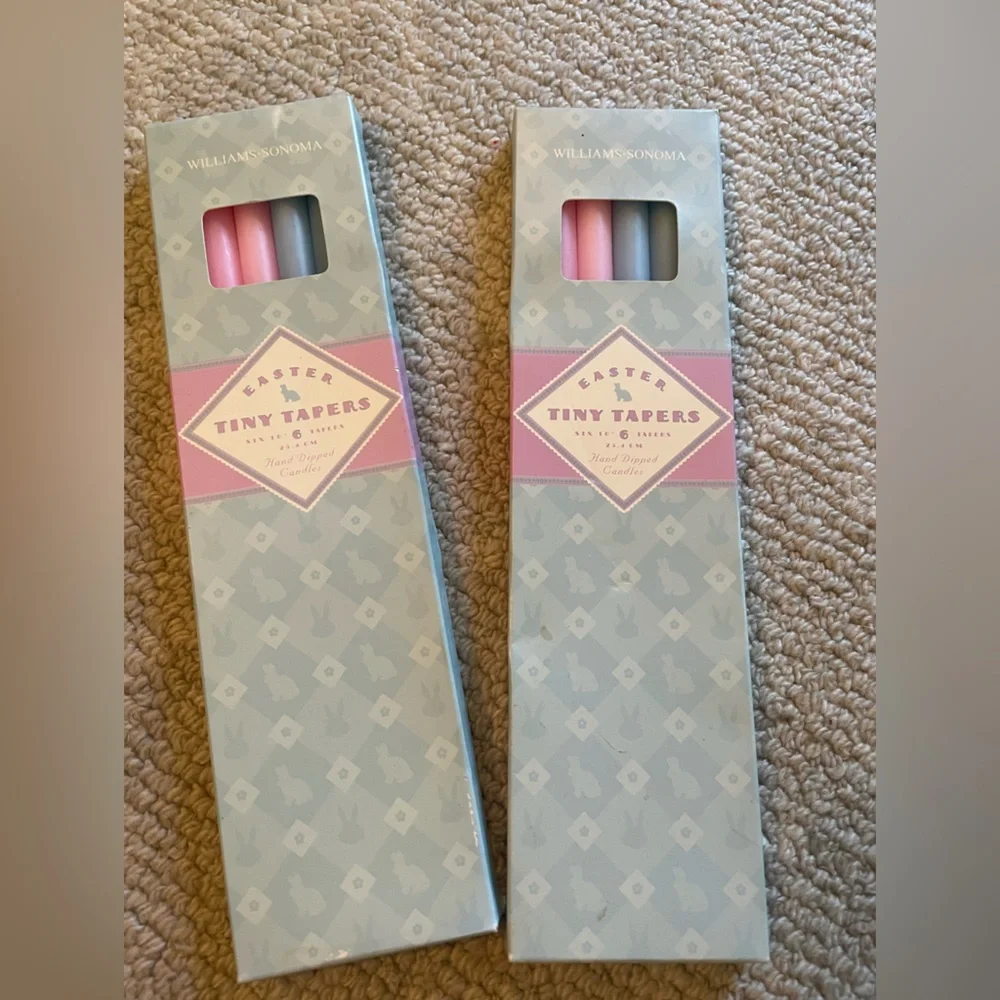 Bundle of 2 Packs Of Williams Sonoma EASTER Tiny Tapers Hand Dipped Candles
