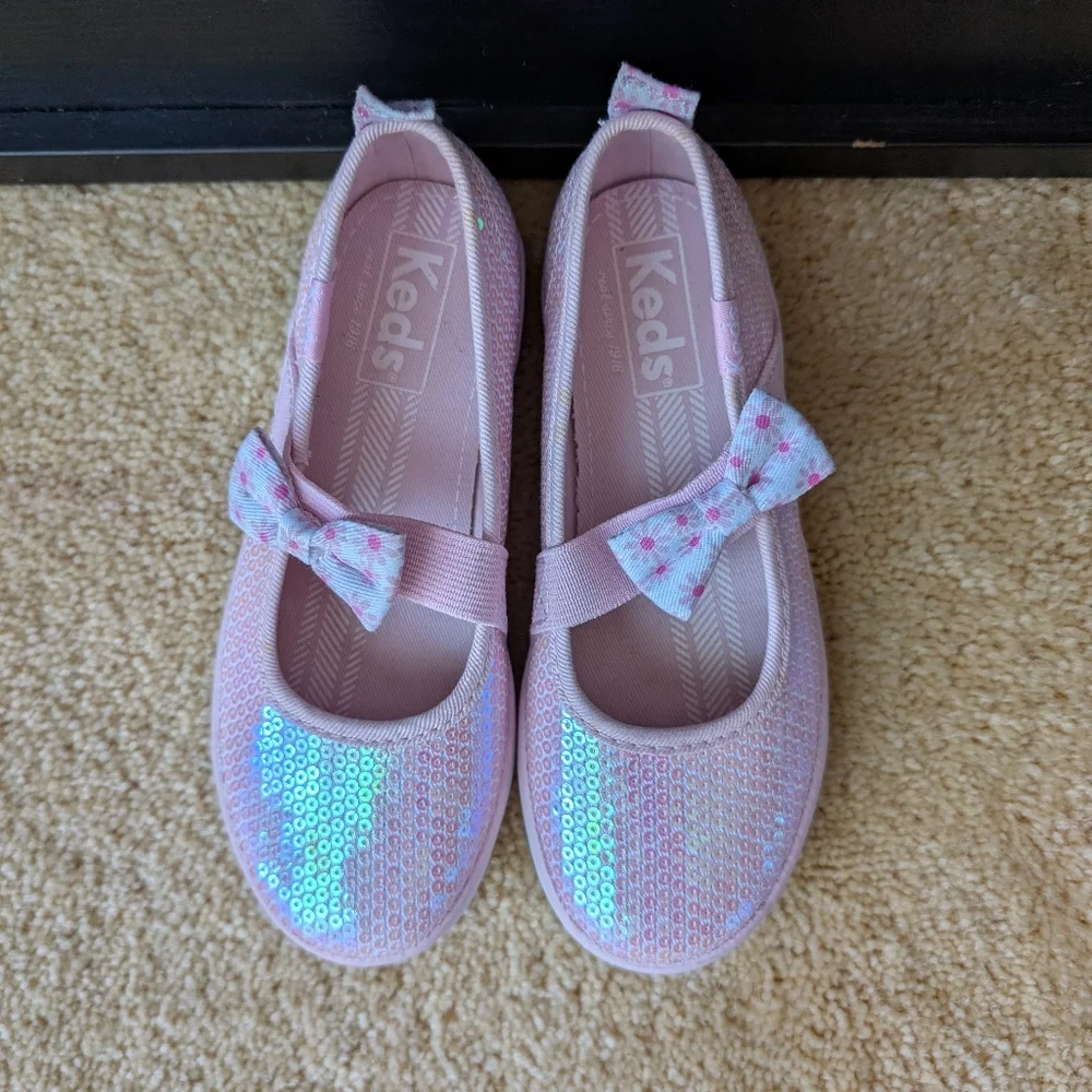 Like New Keds Champion White Irridecent Sparkly Pink Sequins Sneakers 🎀