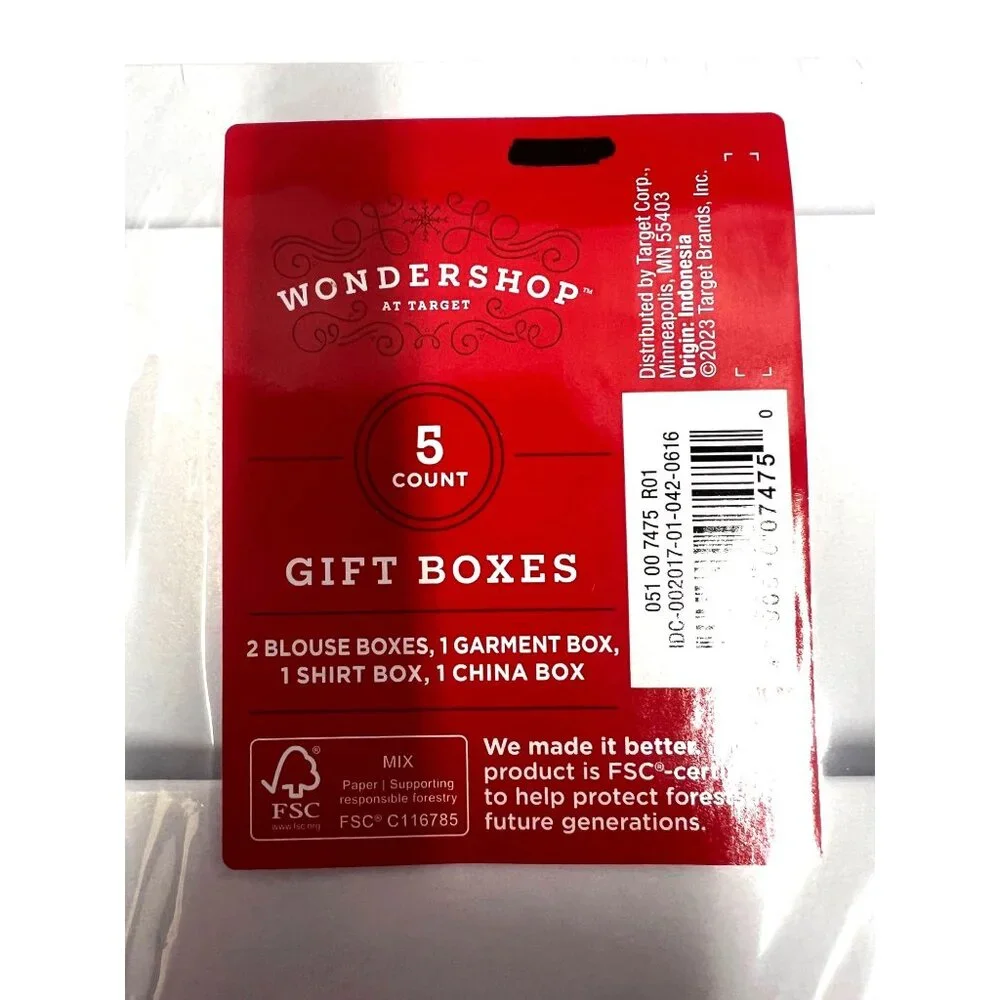 Wondershop  5 Count Gift Boxes Set - 2 Blouse 1 Garment 1 Shirt 1 China Box