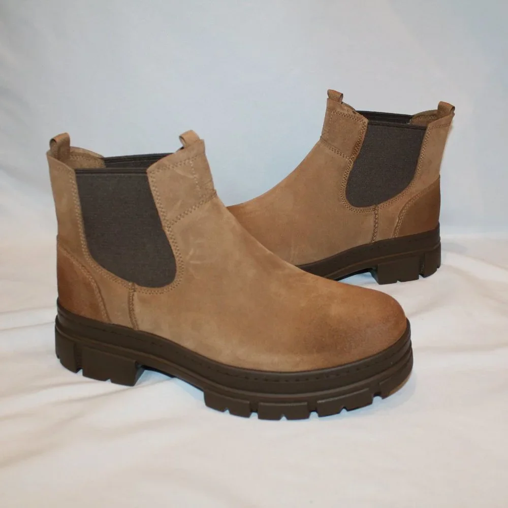 NIB UGG MEN'S‎ WATERPROOF SUEDE CHELSEA PULL ON WINTER WORK BOOTS CHESTNUT