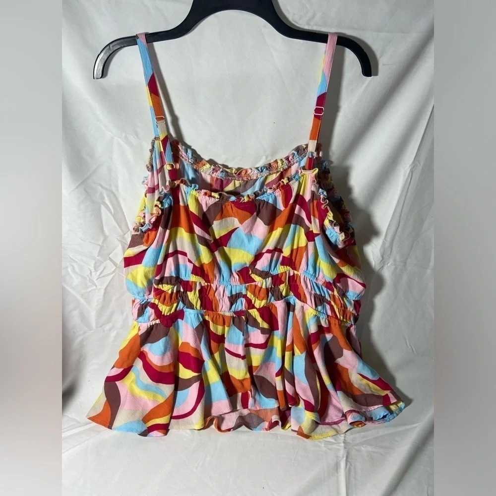 Torrid baby doll peplum multicolor sleeveless blouse women’s size 4X