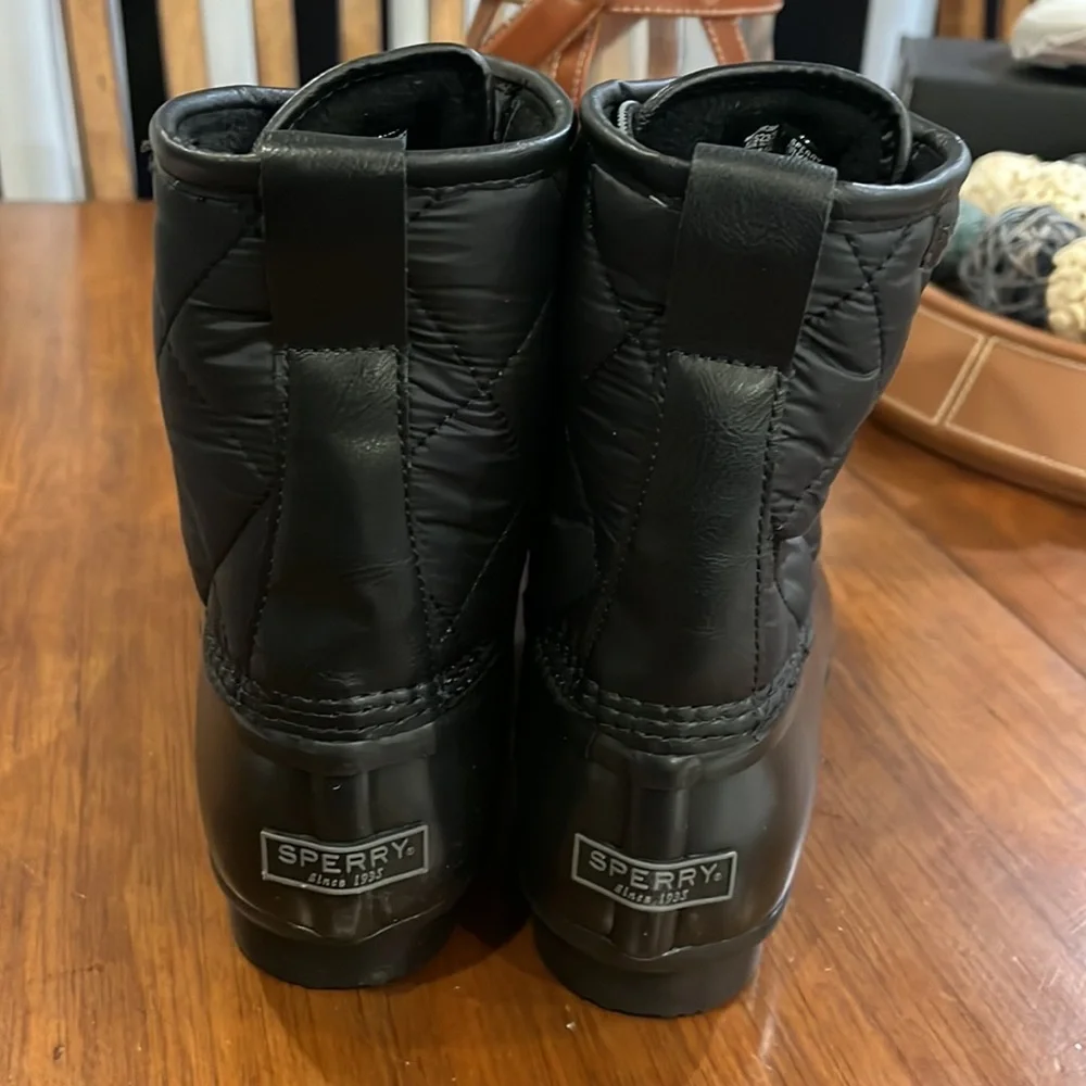 Sperry Saltwater Duck Nylon Boots black new Mens Size 9.5