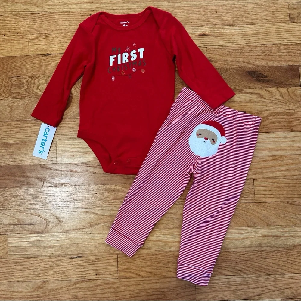 NWT Carter’s My First Christmas 2 Piece Set size 18 Months