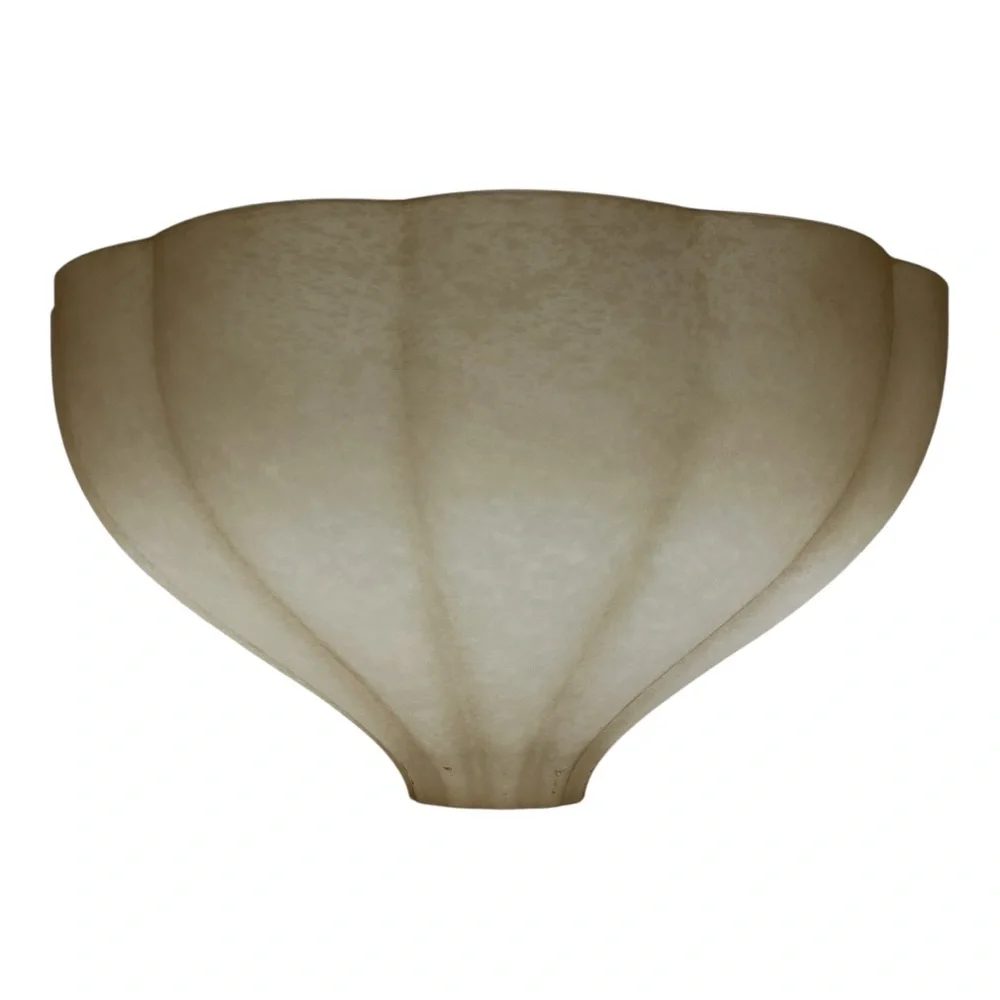 Torchiere Floor Lamp Glass Shade REPLACEMENT Amber Alabaster Fluted Clam Shape