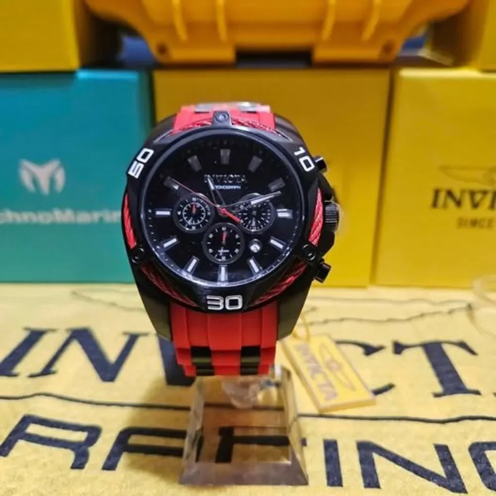 Invicta Bolt Chronograph Red & Black Watch – Men’s 52mm