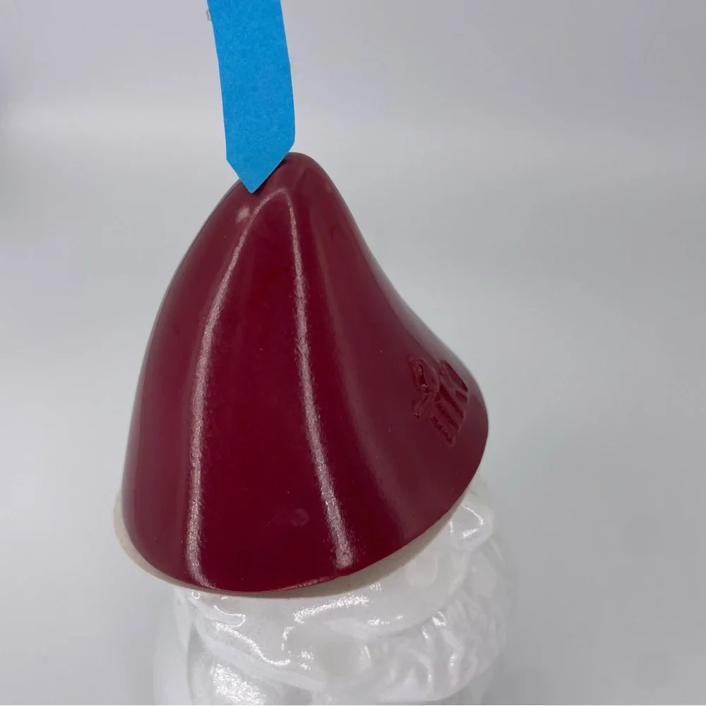 TIKI ceramic White and Red Gnome Oil Lantern Tabletop 7.5”