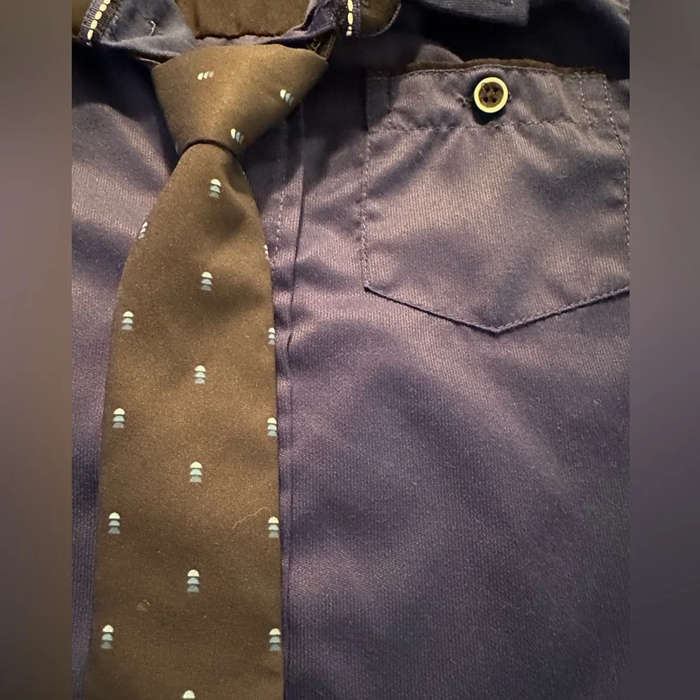 Kids Blue Dress Shirt with Tie