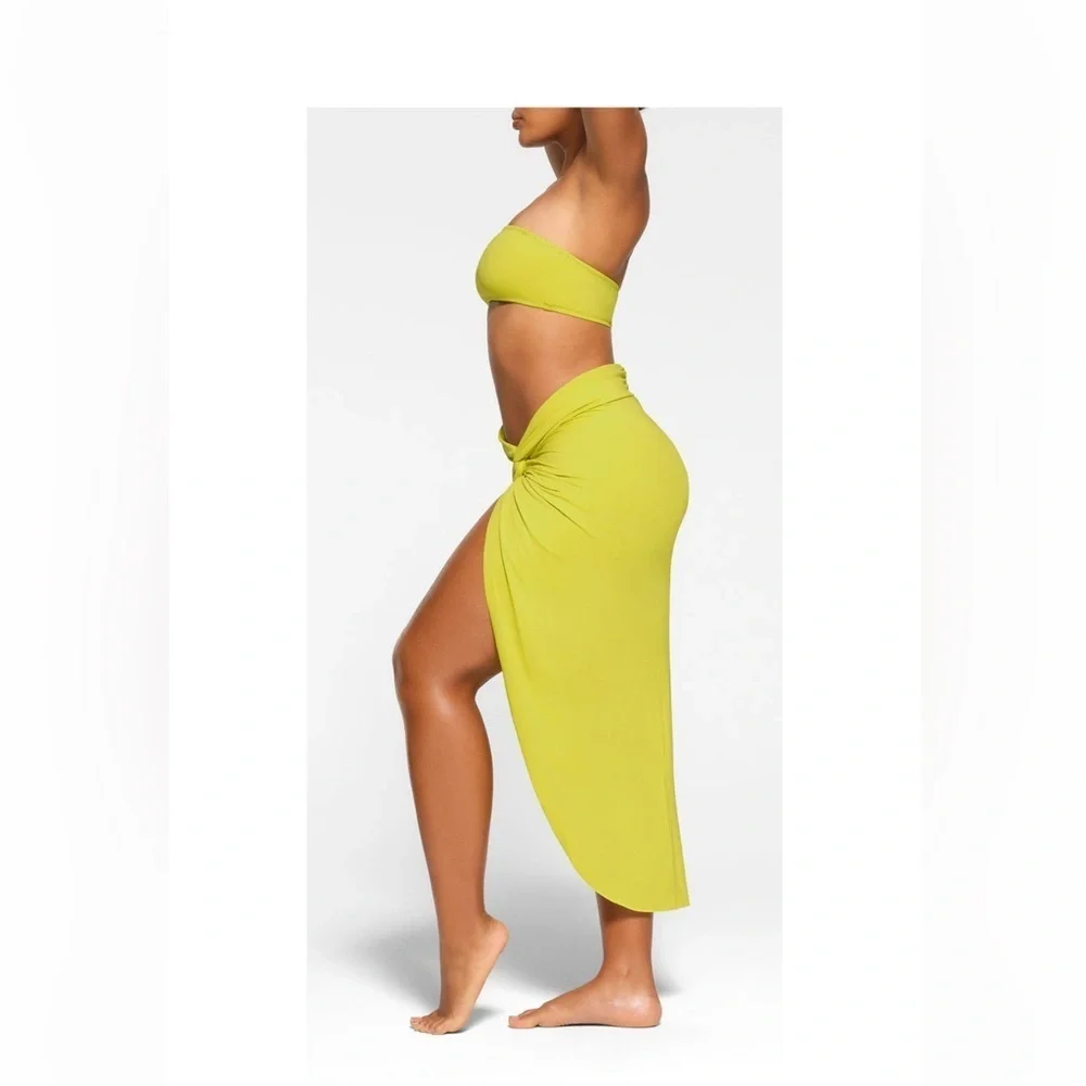 SKIMS SIGNATURE SWIM SARONG SKIRT CITRUS SIZE4X