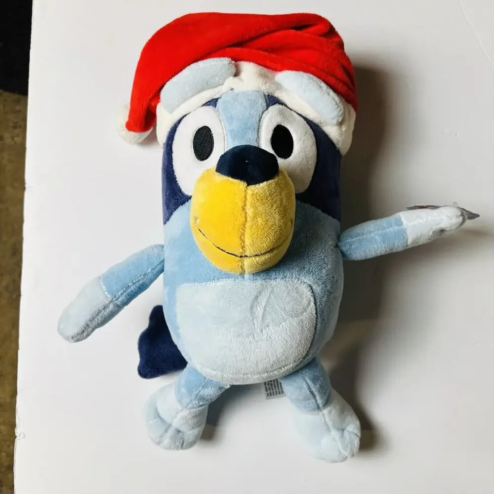 Bluey with Santa Hat 16” Holiday Plush Ultrasoft Buddy Stuffed Animals Toy NWT