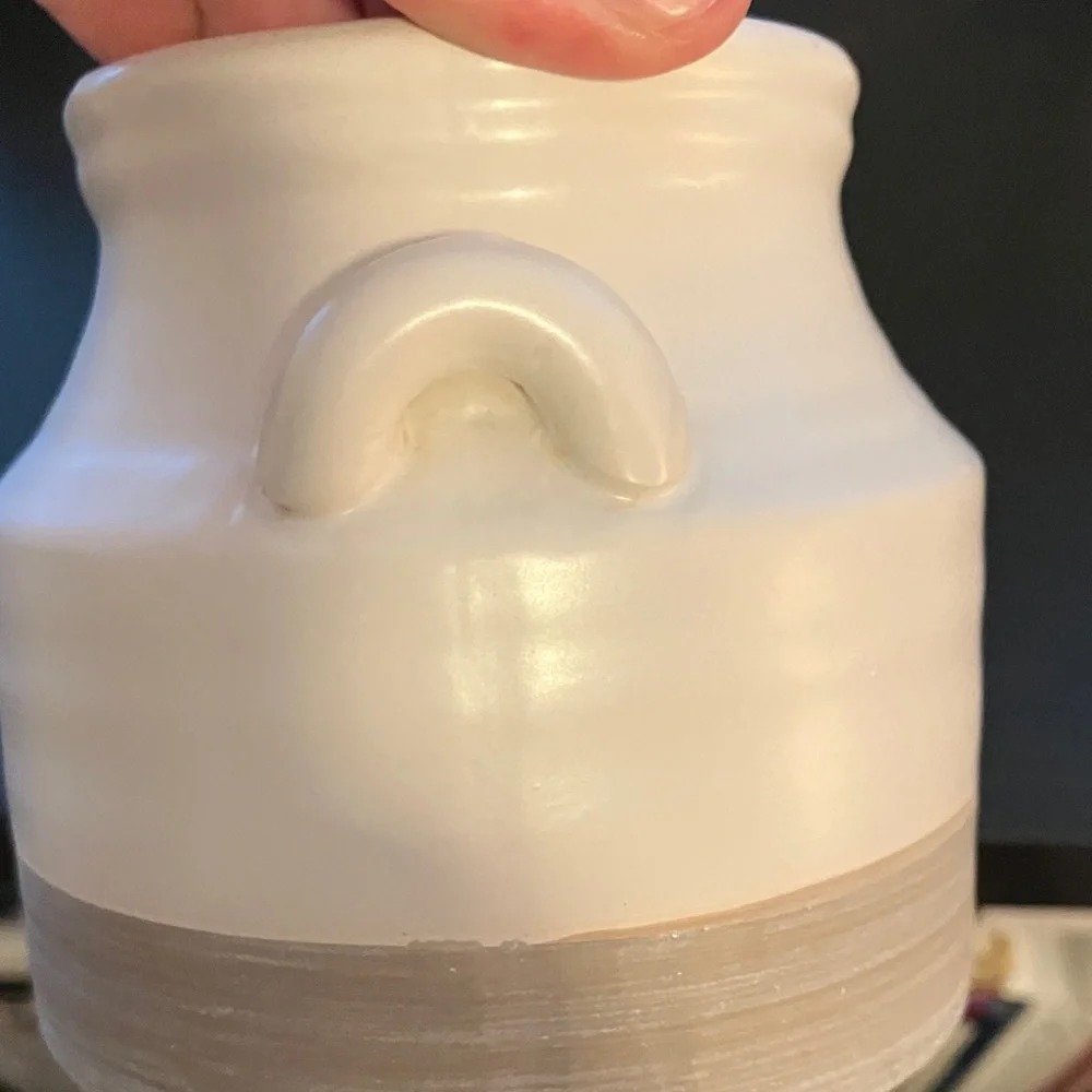 Elegant Cream Vase with gray bottom
