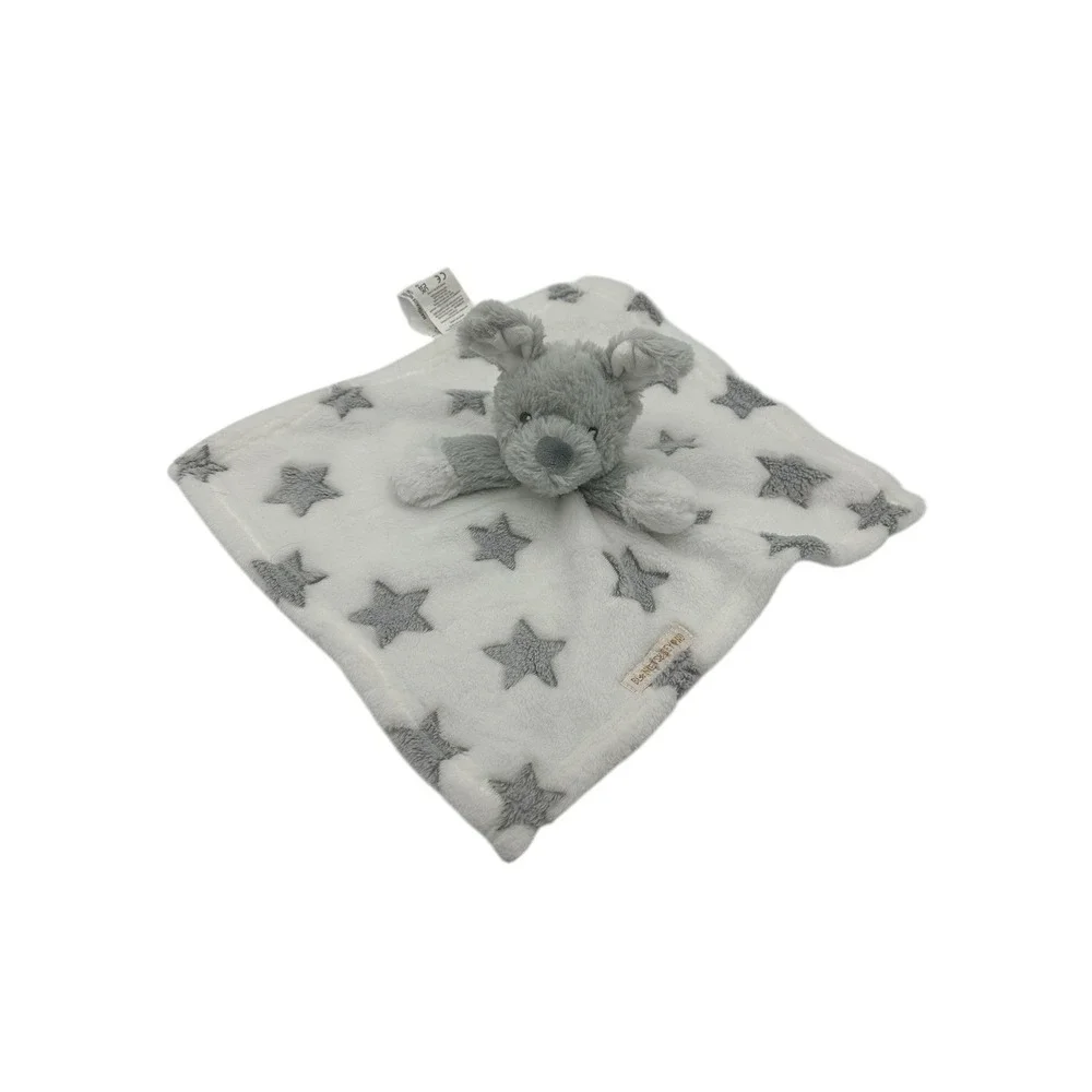 Blankets and Beyond Baby‎ Lovey Gray Puppy Stars Security Blanket 14 by 14