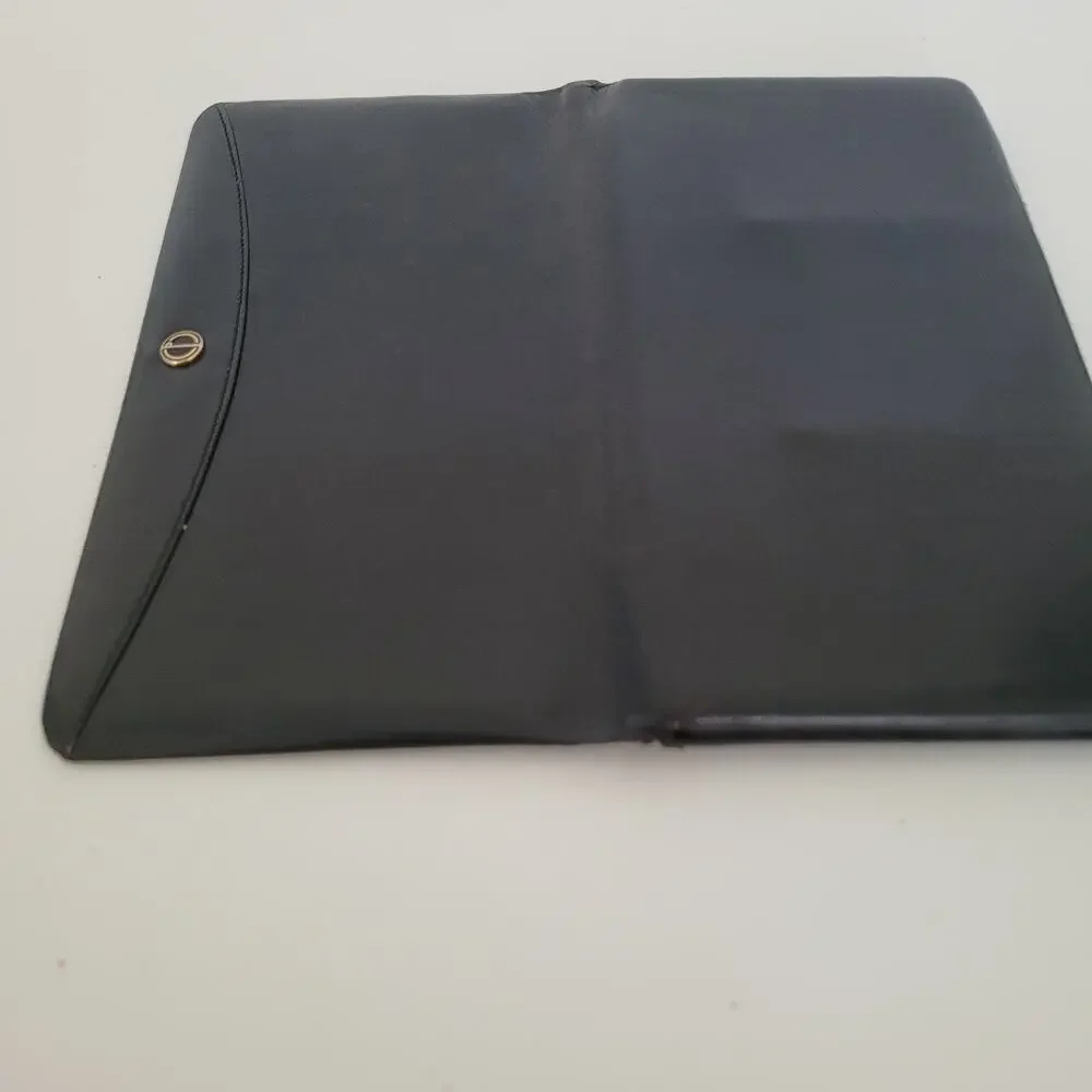 Dunhill Buissness Card Holder Wallet Black Bifold Leather Organizer Large Vintag