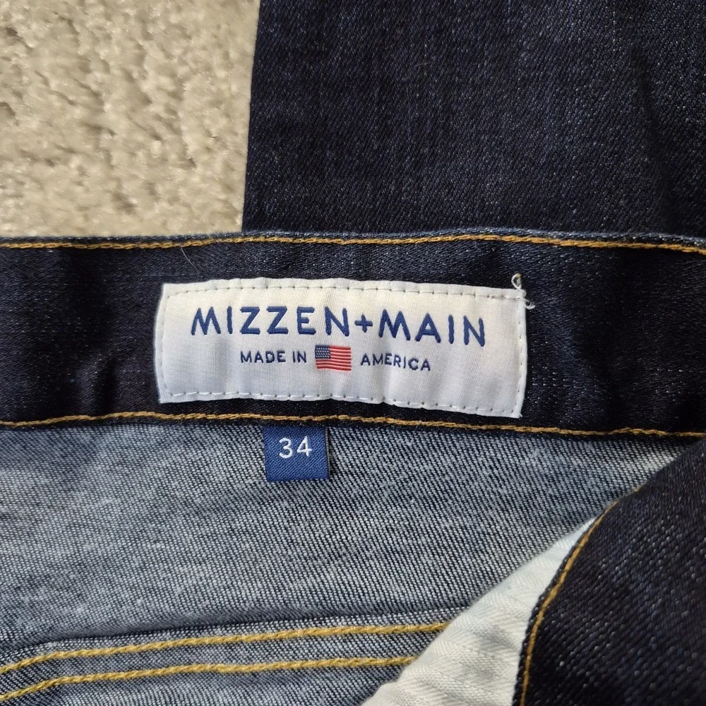 Mizzen Main Skinny Jeans Mens 34/36 Dark Wash Blue Stretch Comfort Skate Punk