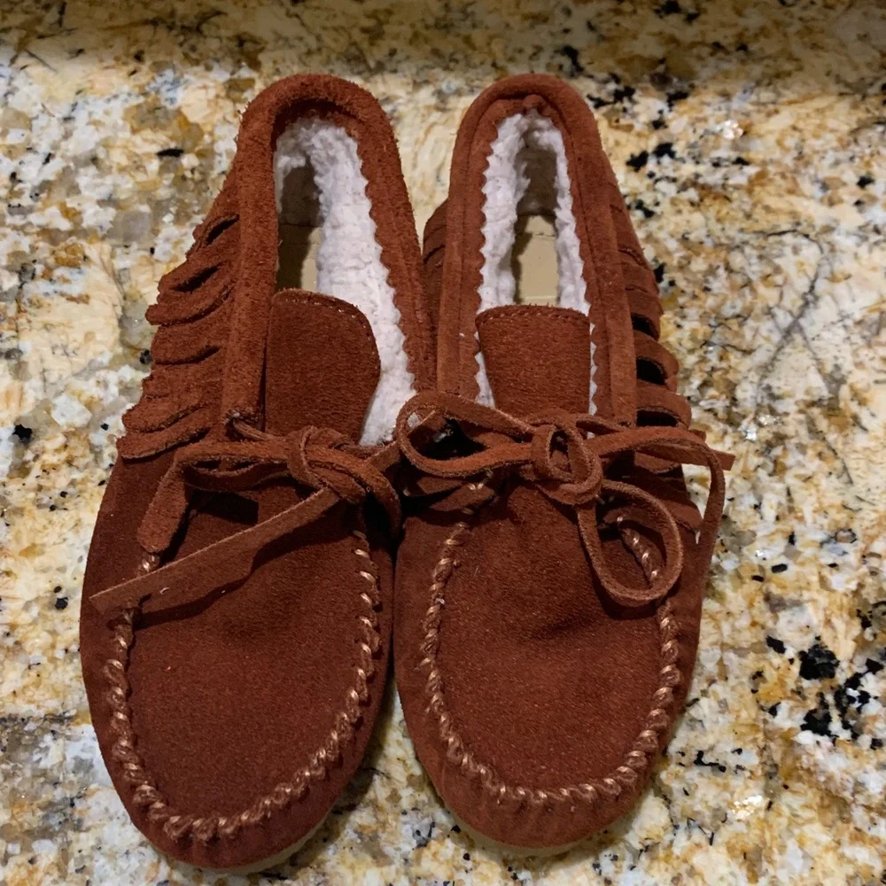 New Zara Brown Suede Kids Moccasins
