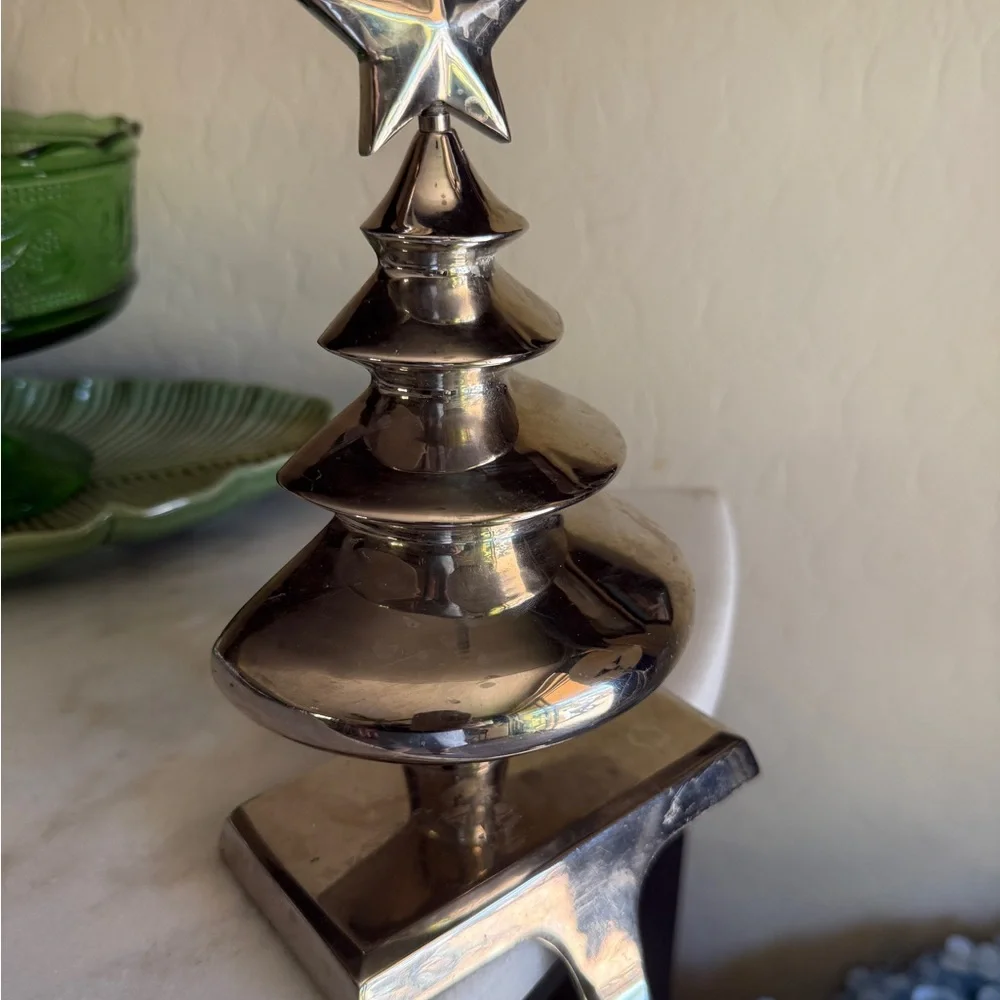 Crate&Barrel Silver Holiday Tree with Star