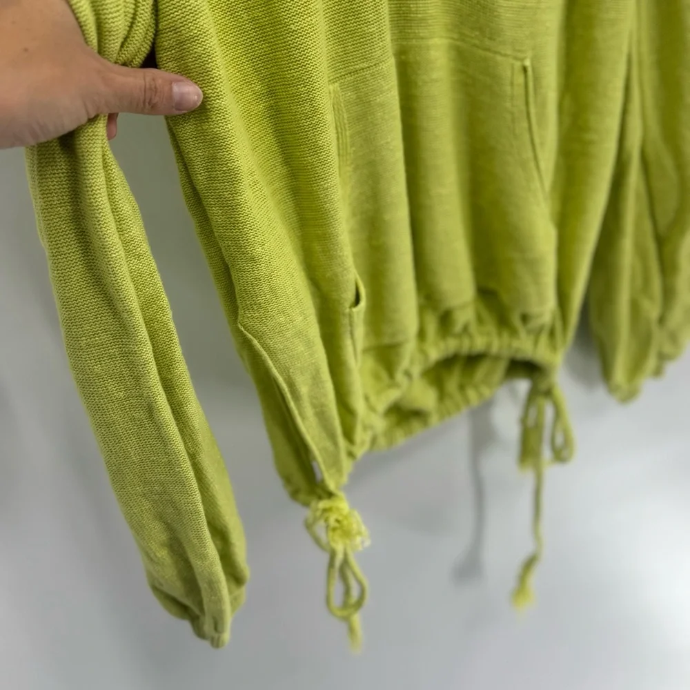 Free People Optimistic Linen Blend Sweater Lime Green Size XS