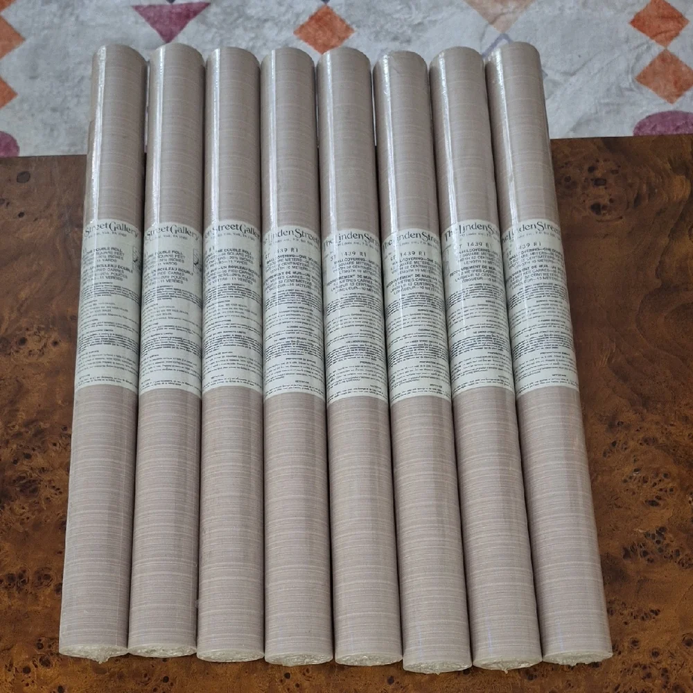 Vintage 90's Neutral Striped Wallpaper - The LINDEN street gallery