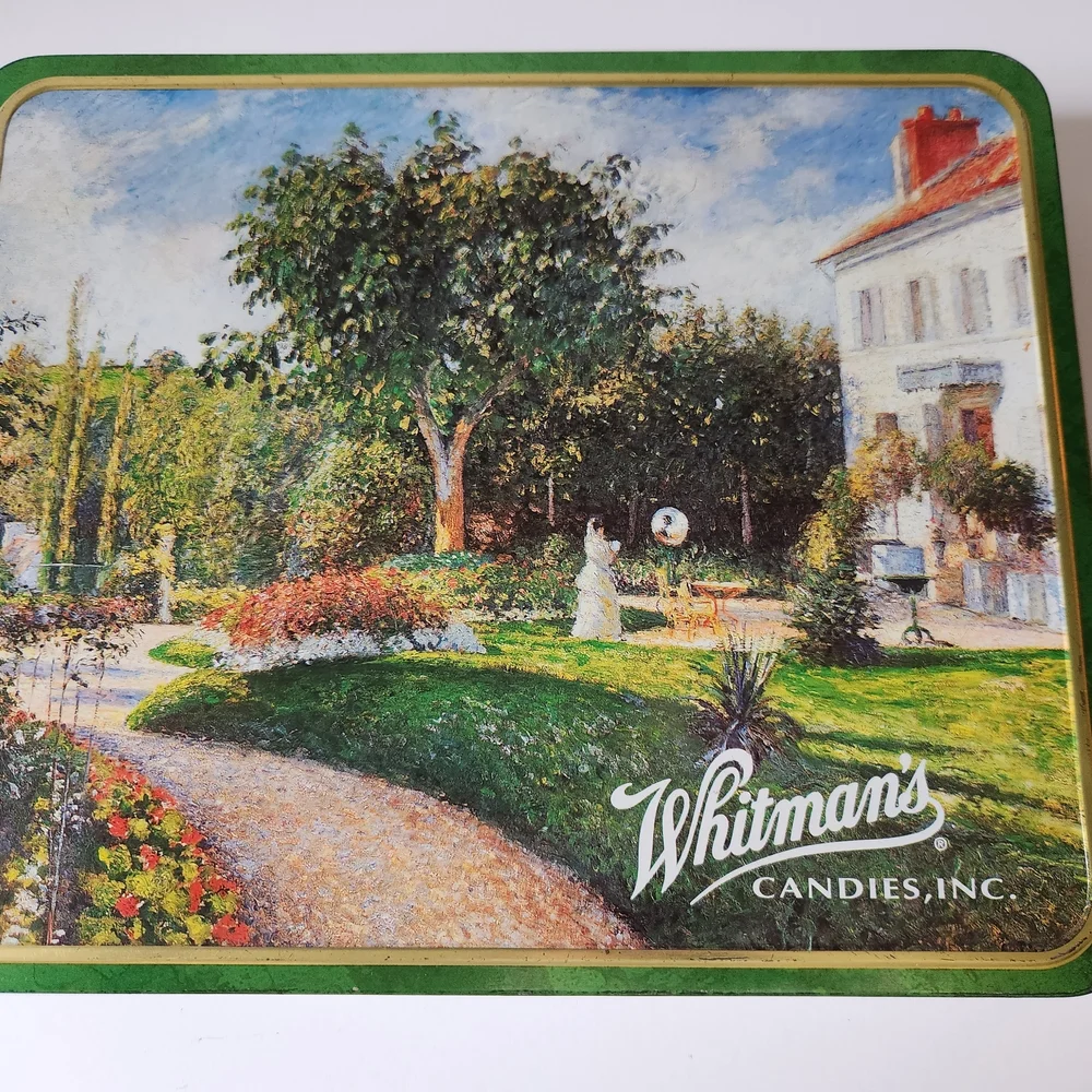 Hinged Vintage Whitman's Sampler Tin with Pissaro Graphics