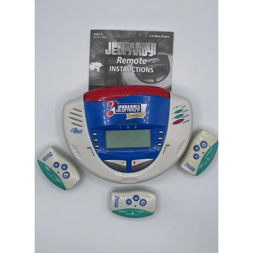 Jeopardy Remote Electronic Game 2002 With 3 Handheld Buzzers Hasbro Instructions