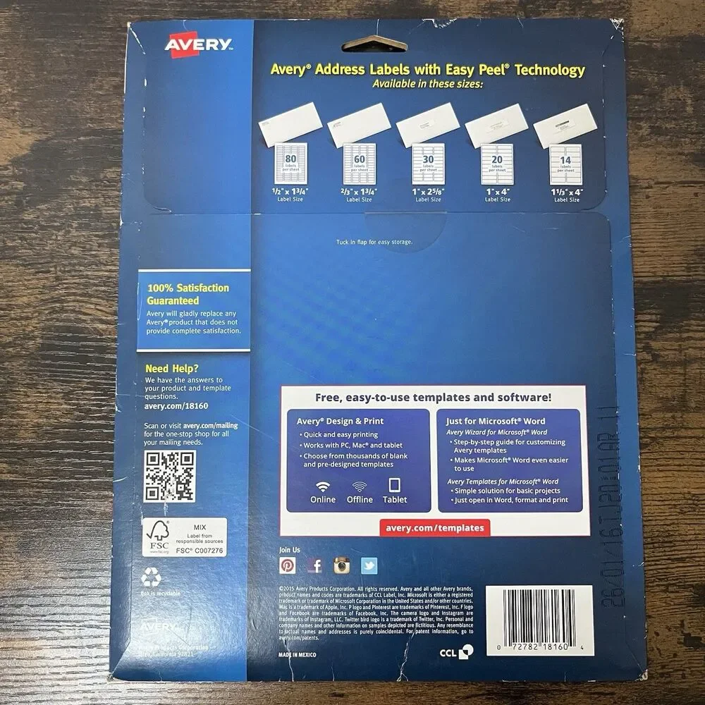 Avery easy peel