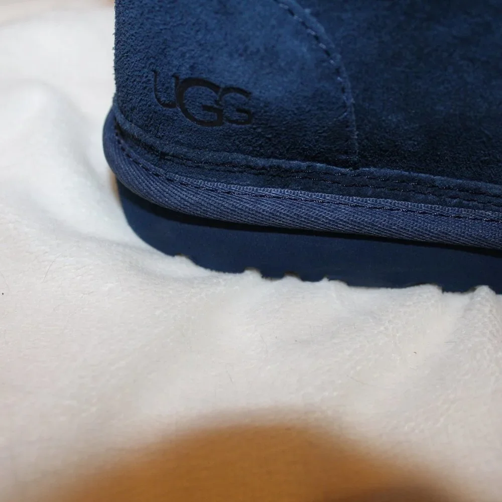 NIB‎ UGG MEN'S NEUMEL SUEDE SHEARLING LINED CHUKKA WINTER BOOTS NAVY BLUE