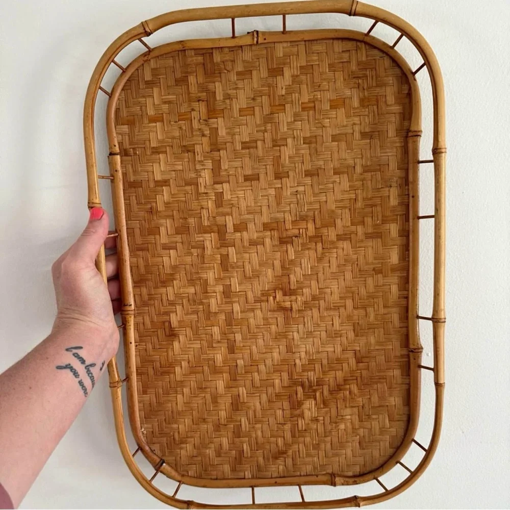Vintage Natural Bamboo Tray