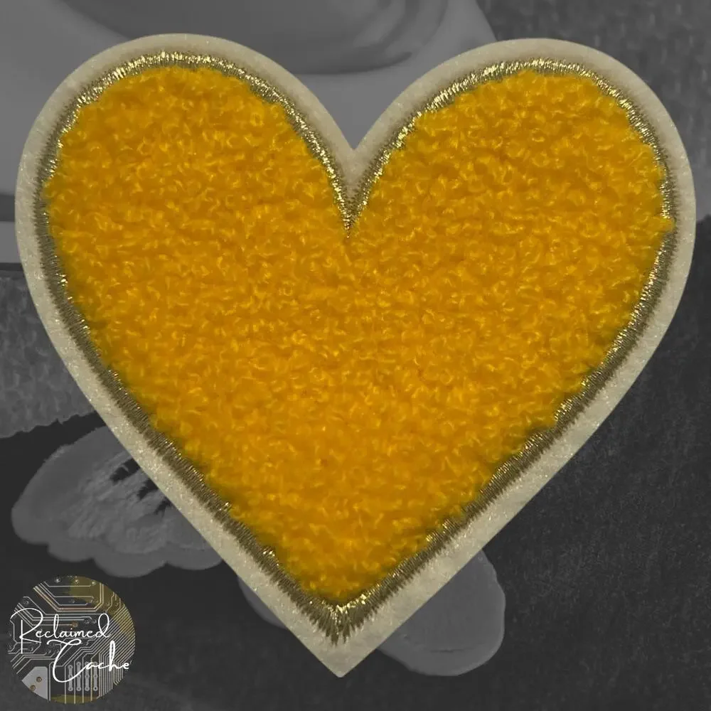 Heart in Yellow Iron On Patch
