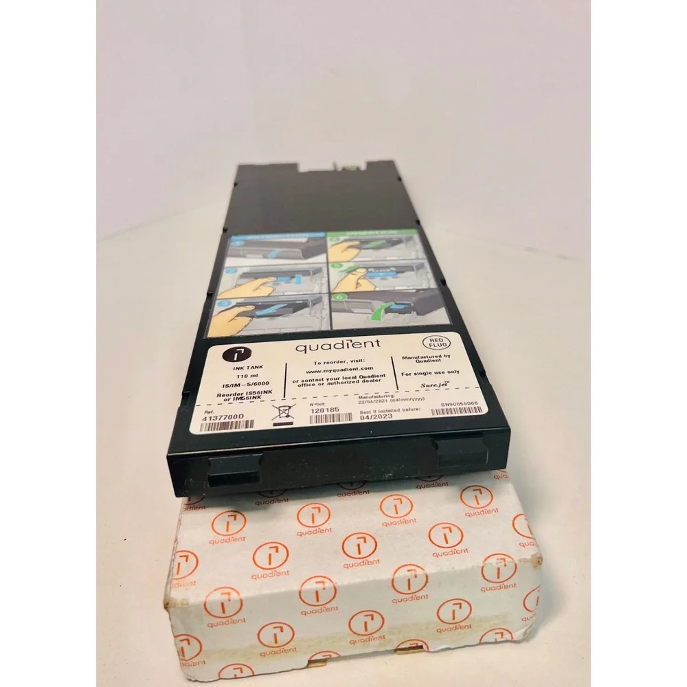 Quadient Ink Tank IS56INK 110 ml IS/1M-5/6000 4137700D EXP. 04-2023 OPEN