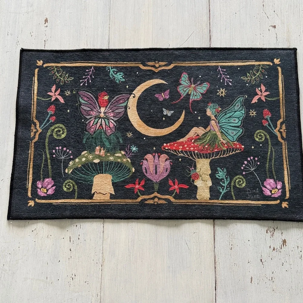 Evergreen Fairy and Mushroom Indoor/Outdoor Mat - New