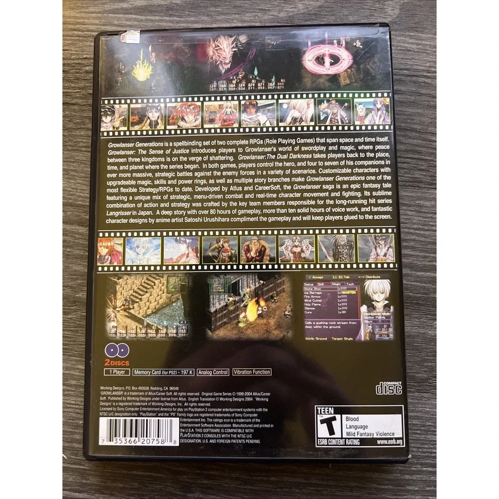 Growlanser: Generations (Sony PlayStation 2, 2004) No Manuel