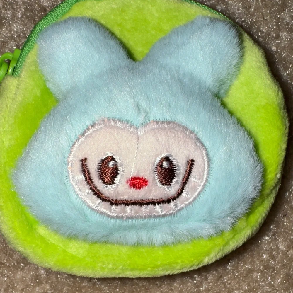 Plush Key & Card Holder - Green and Blue, Monsters, NEW