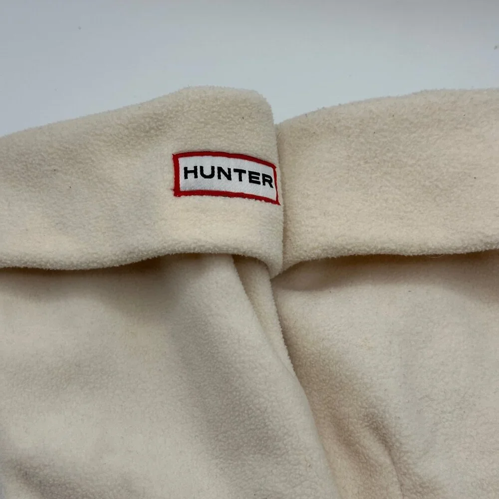 Hunter Kids Fleece Boot Socks in Ivory Kids 11-13
