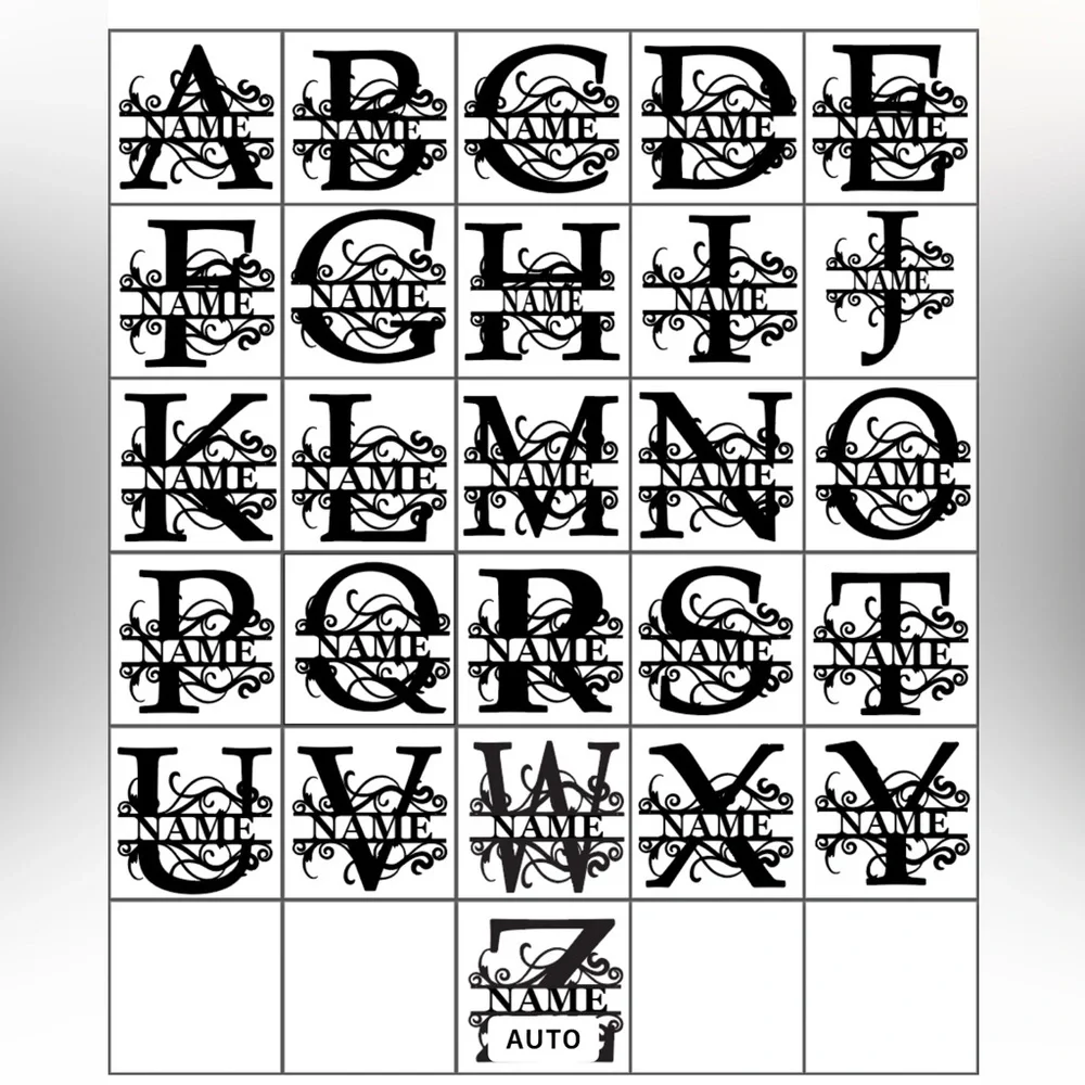 Elegant Black Monogram kitchen towel White