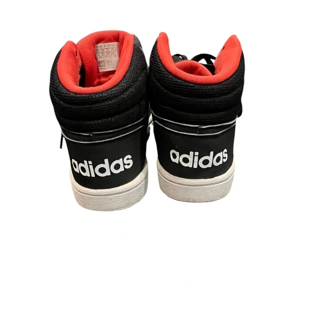 Adidas Hoops 2.0 Mid Sneakers Black‎ White Red | Youth Size 3