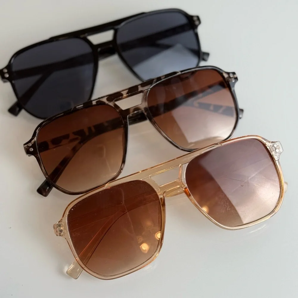 Stylish Sunglasses Trio in Black, Brown, and Tan