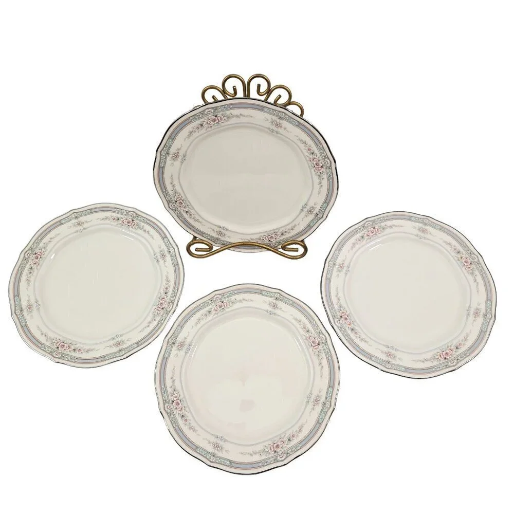 Noritake Rothschild Ivory China Platinum Band Bread & Butter Plates – Set of 4