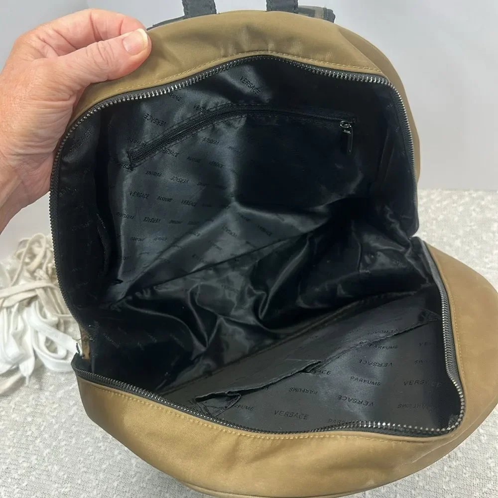 VERSACE Backpack Back Pack Gold Black