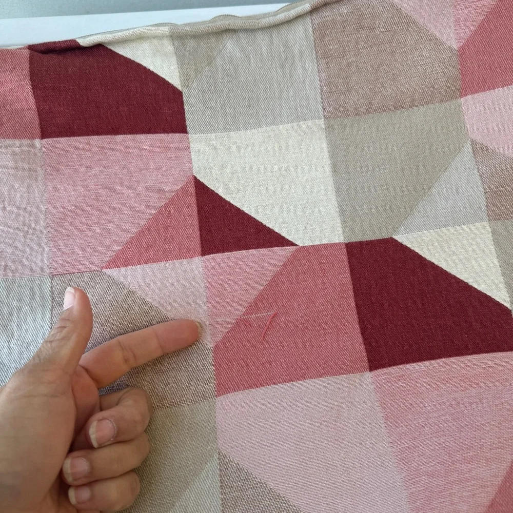 IKEA SVARTHO Pillow Covers 20x20 Geometric Mauve Pink Burgundy Cotton patchwork