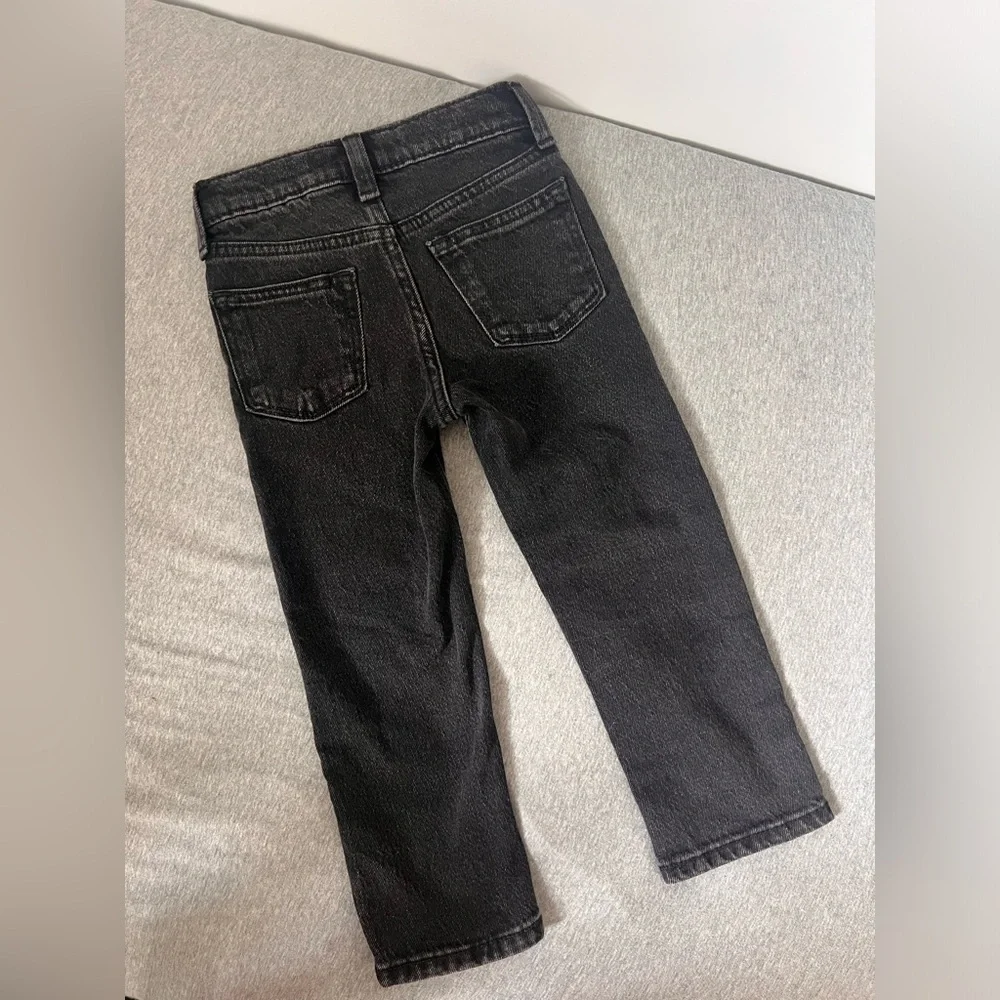 NWOT Old Navy Straight Adjustable Waist Black Wash Denim Pants Jeans 3T​​